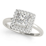 14K White Gold 1 1/5 ct tw Halo Diamond Engagement Ring