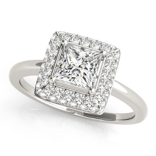 14K White Gold 1 1/5 ct tw Halo Diamond Engagement Ring