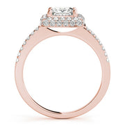14K Rose Gold 1 1/5 ct tw Halo Diamond Engagement Ring
