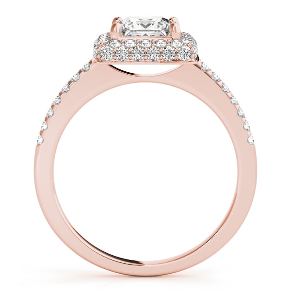 14K Rose Gold 1 1/5 ct tw Halo Diamond Engagement Ring
