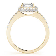 14K Yellow Gold 1 1/5 ct tw Halo Diamond Engagement Ring