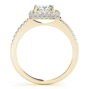 18K Yellow Gold 1 1/5 ct tw Halo Diamond Engagement Ring