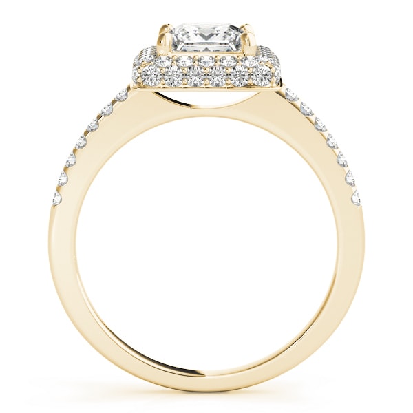 18K Yellow Gold 1 1/5 ct tw Halo Diamond Engagement Ring