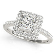 Platinum 1 1/5 ct tw Halo Diamond Engagement Ring