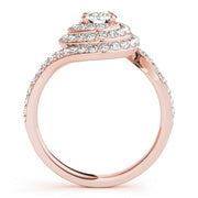 18K Rose Gold 1 3/4 ct tw Halo Diamond Engagement Ring
