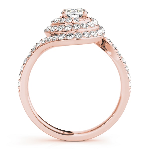 18K Rose Gold 1 3/4 ct tw Halo Diamond Engagement Ring