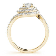 14K Yellow Gold 1 3/4 ct tw Halo Diamond Engagement Ring
