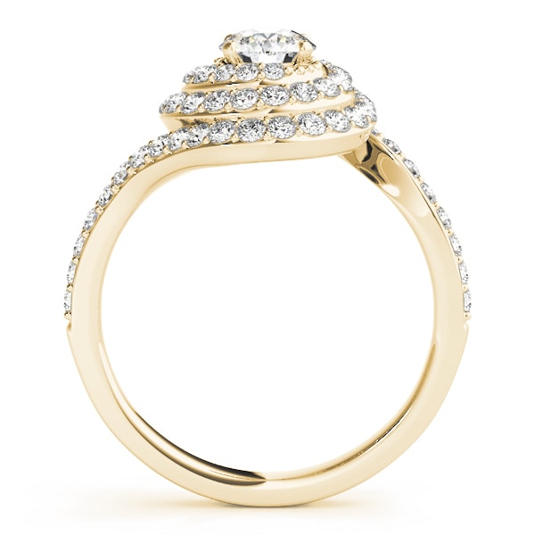 14K Yellow Gold 1 3/4 ct tw Halo Diamond Engagement Ring