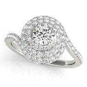 Platinum 1 3/4 ct tw Halo Diamond Engagement Ring