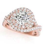 14K Rose Gold 1 5/8 ct tw Halo Diamond Engagement Ring