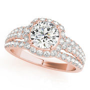 14K Rose Gold 1 7/8 ct tw Halo Diamond Engagement Ring
