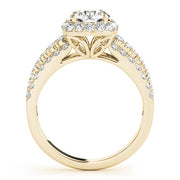 14K Yellow Gold 1 7/8 ct tw Halo Diamond Engagement Ring