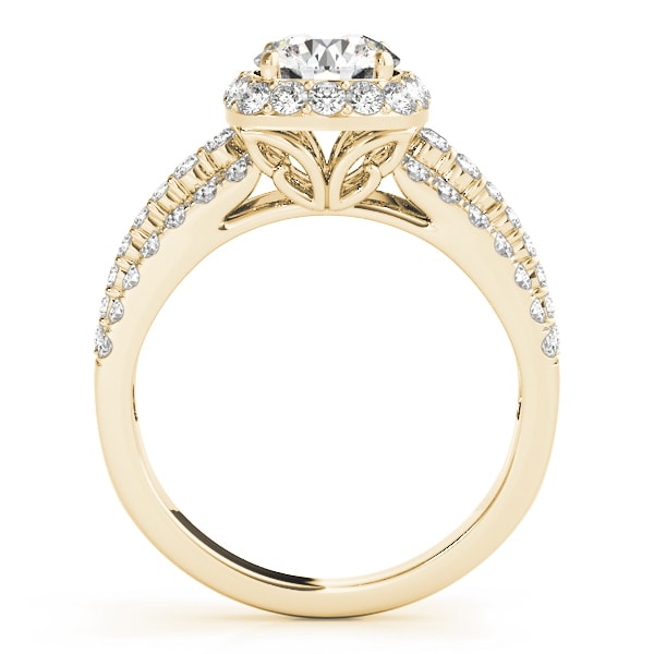 14K Yellow Gold 1 7/8 ct tw Halo Diamond Engagement Ring