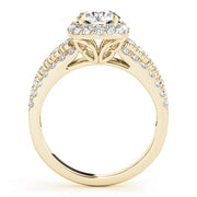14K Yellow Gold 1 7/8 ct tw Halo Diamond Engagement Ring