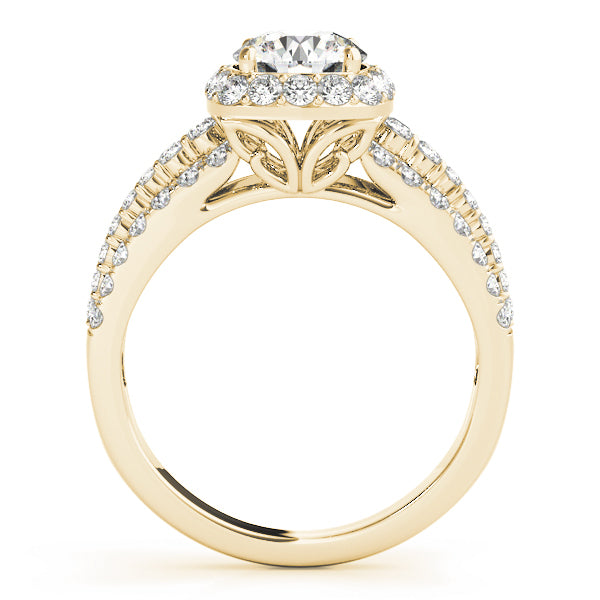 14K Yellow Gold 1 7/8 ct tw Halo Diamond Engagement Ring
