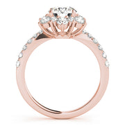 18K Rose Gold 1 7/8 ct tw Halo Diamond Engagement Ring