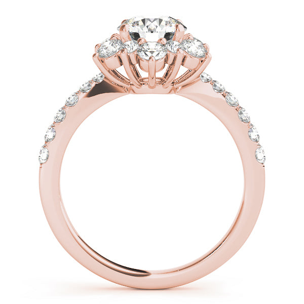18K Rose Gold 1 7/8 ct tw Halo Diamond Engagement Ring