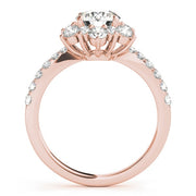 14K Rose Gold 1 7/8 ct tw Halo Diamond Engagement Ring