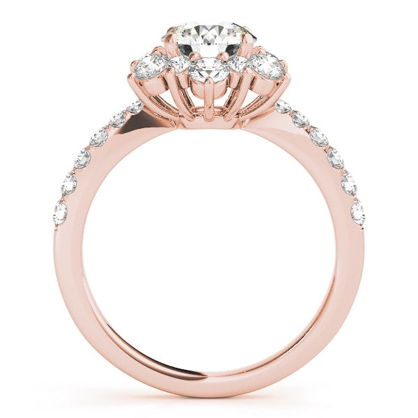 14K Rose Gold 1 7/8 ct tw Halo Diamond Engagement Ring