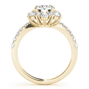 18K Yellow Gold 1 7/8 ct tw Halo Diamond Engagement Ring