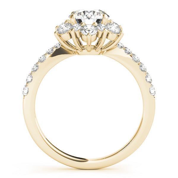 18K Yellow Gold 1 7/8 ct tw Halo Diamond Engagement Ring