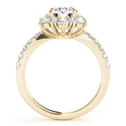 18K Yellow Gold 1 7/8 ct tw Halo Diamond Engagement Ring