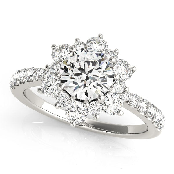 Platinum 1 7/8 ct tw Halo Diamond Engagement Ring