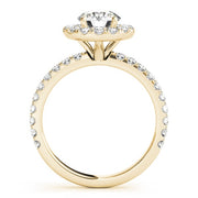 14K Yellow Gold 1 1/2 ct tw Halo Diamond Engagement Ring
