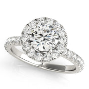 Platinum 1 1/2 ct tw Halo Diamond Engagement Ring