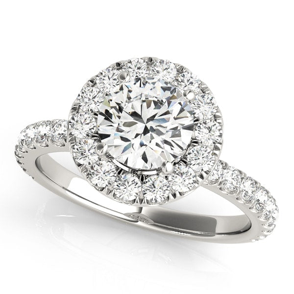 Platinum 1 1/2 ct tw Halo Diamond Engagement Ring
