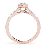 14K Rose Gold 1 1/3 ct tw Halo Diamond Engagement Ring