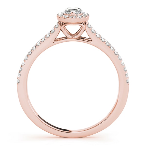 14K Rose Gold 1 1/3 ct tw Halo Diamond Engagement Ring