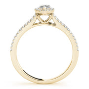 14K Yellow Gold 1 1/3 ct tw Halo Diamond Engagement Ring