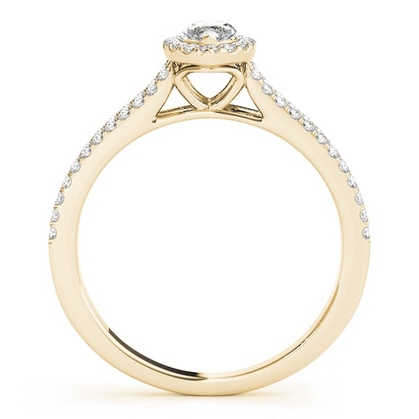 14K Yellow Gold 1 1/3 ct tw Halo Diamond Engagement Ring