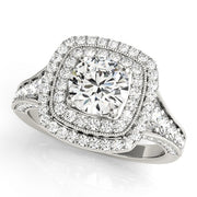 Platinum 1 7/8 ct tw Halo Diamond Engagement Ring