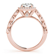 18K Rose Gold 1 1/3 ct tw Halo Diamond Engagement Ring