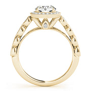 14K Yellow Gold 1 1/3 ct tw Halo Diamond Engagement Ring