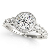 Platinum 1 1/3 ct tw Halo Diamond Engagement Ring