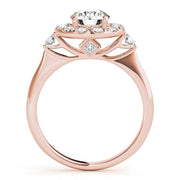 18K Rose Gold 1 3/8 ct tw Halo Diamond Engagement Ring
