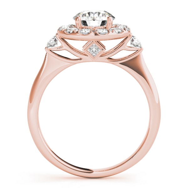 18K Rose Gold 1 3/8 ct tw Halo Diamond Engagement Ring