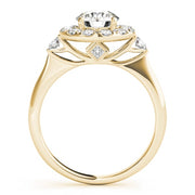18K Yellow Gold 1 3/8 ct tw Halo Diamond Engagement Ring