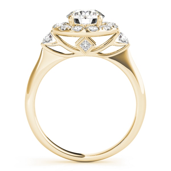 18K Yellow Gold 1 3/8 ct tw Halo Diamond Engagement Ring