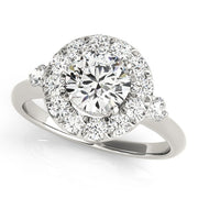 14K White Gold 1 3/8 ct tw Halo Diamond Engagement Ring
