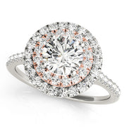 18K Rose Gold 1 3/8 ct tw Halo Diamond Engagement Ring