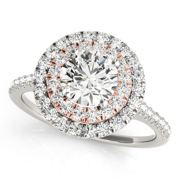 14K Rose Gold 1 3/8 ct tw Halo Diamond Engagement Ring