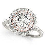 18K Rose Gold 1 3/8 ct tw Halo Diamond Engagement Ring