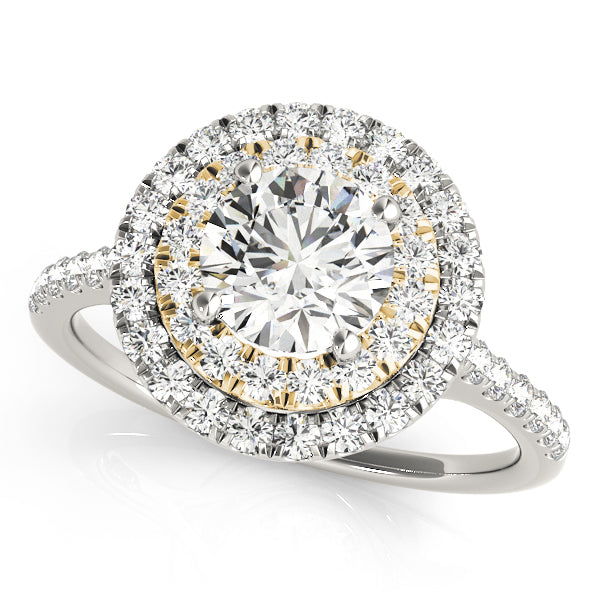 14K Yellow Gold 1 3/8 ct tw Halo Diamond Engagement Ring