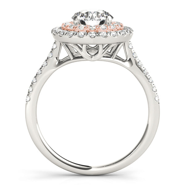14K Rose Gold 1 3/8 ct tw Halo Diamond Engagement Ring