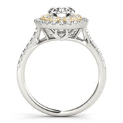 14K Yellow Gold 1 3/8 ct tw Halo Diamond Engagement Ring