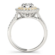 14K Yellow Gold 1 3/8 ct tw Halo Diamond Engagement Ring